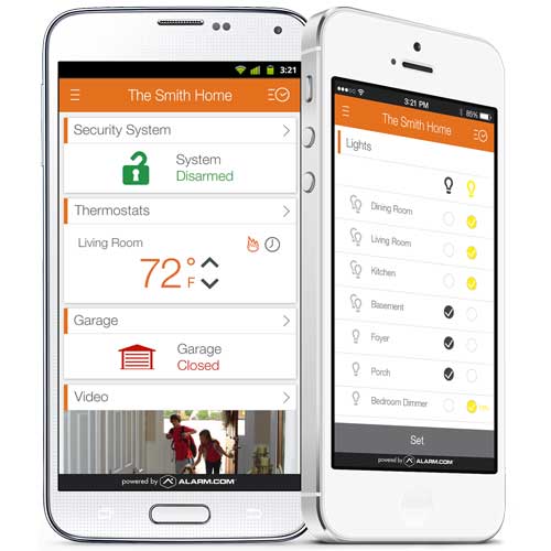 Control your home from the Alarm.com app.